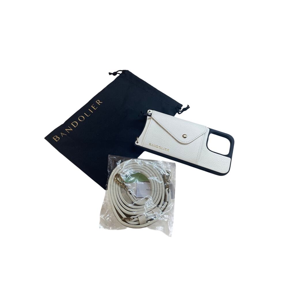 Bandolier Case iPhone 14 Pro Max Leather
Crossbody Wallet Cream Gold NEW